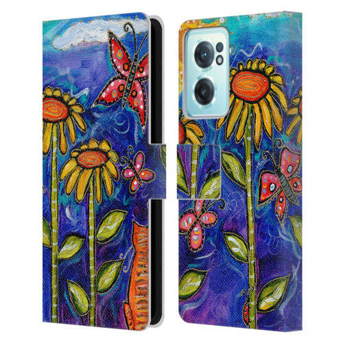 Wyanne Nature 2 Sundown Sunflowers Leather Book Wallet Case Cover For OnePlus Nord CE 2 5G