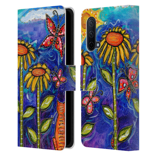 Wyanne Nature 2 Sundown Sunflowers Leather Book Wallet Case Cover For OnePlus Nord CE 5G