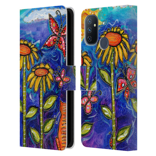 Wyanne Nature 2 Sundown Sunflowers Leather Book Wallet Case Cover For OnePlus Nord N100