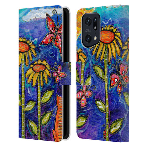 Wyanne Nature 2 Sundown Sunflowers Leather Book Wallet Case Cover For OPPO Find X5 Pro