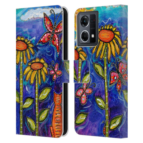 Wyanne Nature 2 Sundown Sunflowers Leather Book Wallet Case Cover For OPPO Reno8 4G