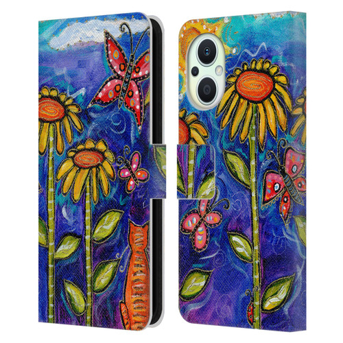 Wyanne Nature 2 Sundown Sunflowers Leather Book Wallet Case Cover For OPPO Reno8 Lite