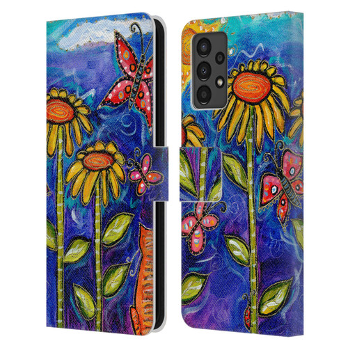 Wyanne Nature 2 Sundown Sunflowers Leather Book Wallet Case Cover For Samsung Galaxy A13 (2022)