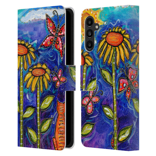 Wyanne Nature 2 Sundown Sunflowers Leather Book Wallet Case Cover For Samsung Galaxy A13 5G (2021)