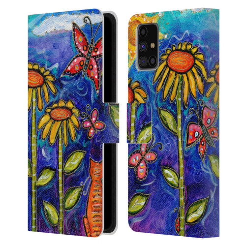 Wyanne Nature 2 Sundown Sunflowers Leather Book Wallet Case Cover For Samsung Galaxy M31s (2020)