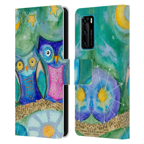 Wyanne Owl Wishing The Night Away Leather Book Wallet Case Cover For Huawei P40 5G