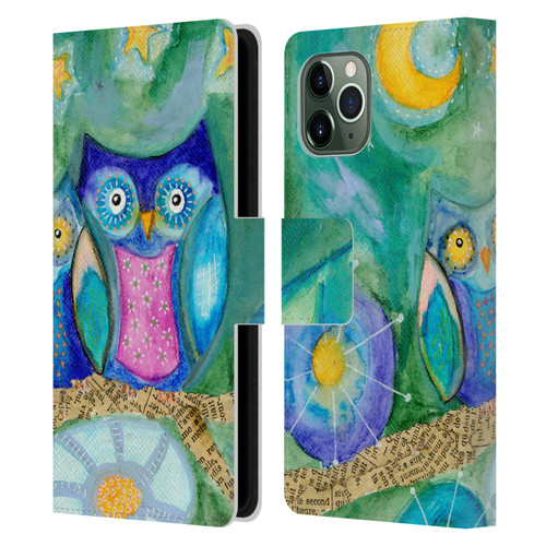 Wyanne Owl Wishing The Night Away Leather Book Wallet Case Cover For Apple iPhone 11 Pro