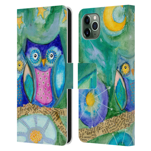 Wyanne Owl Wishing The Night Away Leather Book Wallet Case Cover For Apple iPhone 11 Pro Max