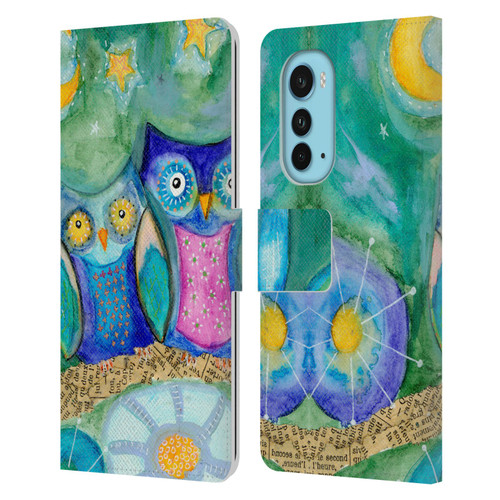 Wyanne Owl Wishing The Night Away Leather Book Wallet Case Cover For Motorola Edge (2022)