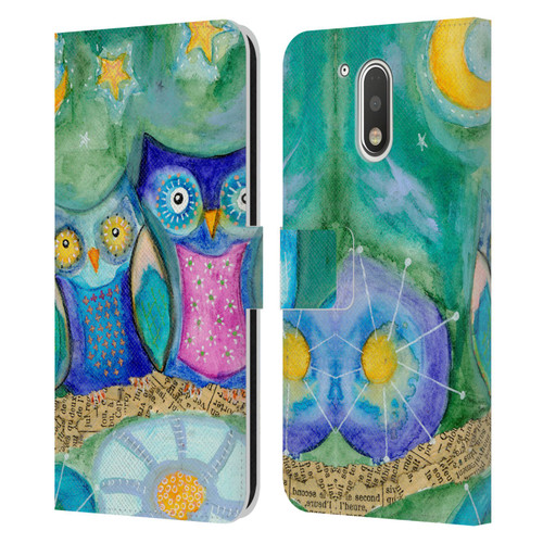 Wyanne Owl Wishing The Night Away Leather Book Wallet Case Cover For Motorola Moto G41