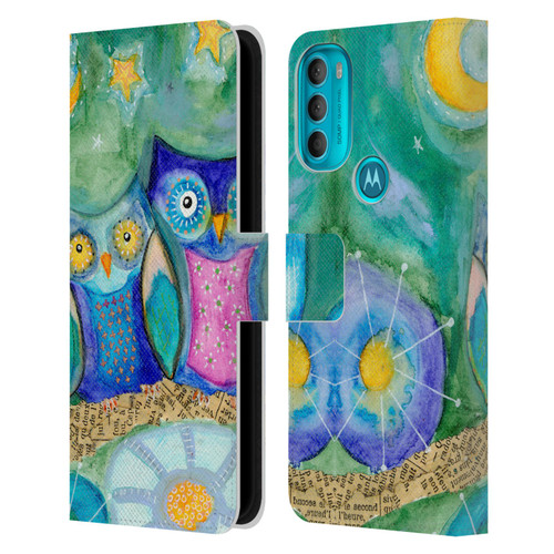 Wyanne Owl Wishing The Night Away Leather Book Wallet Case Cover For Motorola Moto G71 5G