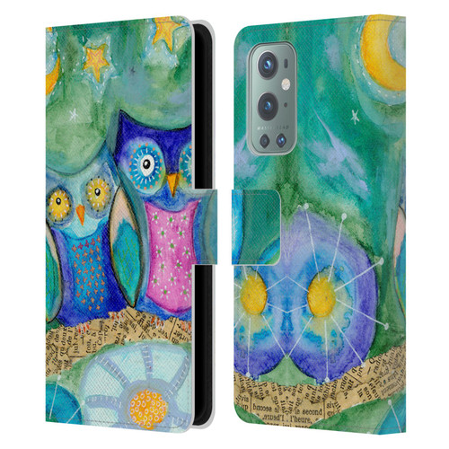 Wyanne Owl Wishing The Night Away Leather Book Wallet Case Cover For OnePlus 9