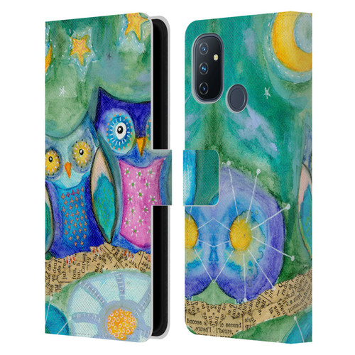 Wyanne Owl Wishing The Night Away Leather Book Wallet Case Cover For OnePlus Nord N100