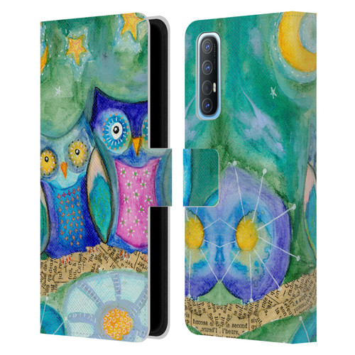 Wyanne Owl Wishing The Night Away Leather Book Wallet Case Cover For OPPO Find X2 Neo 5G