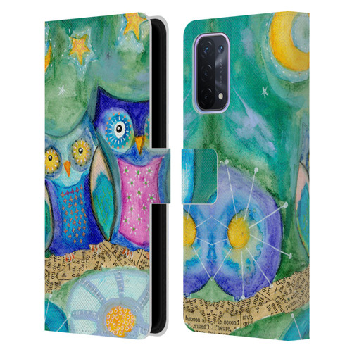 Wyanne Owl Wishing The Night Away Leather Book Wallet Case Cover For OPPO A54 5G