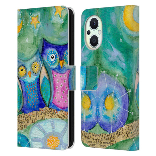 Wyanne Owl Wishing The Night Away Leather Book Wallet Case Cover For OPPO Reno8 Lite