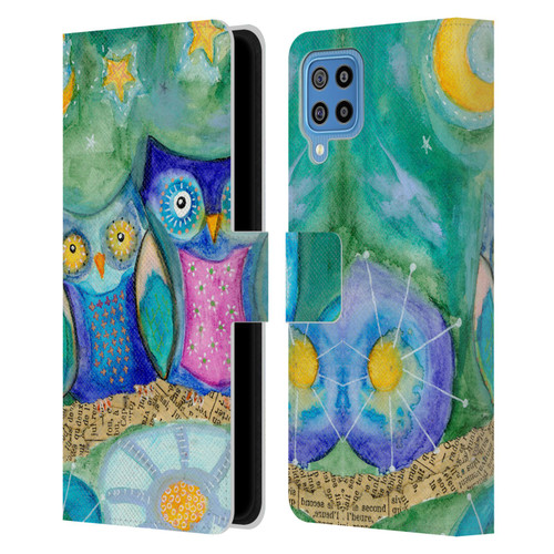 Wyanne Owl Wishing The Night Away Leather Book Wallet Case Cover For Samsung Galaxy F22 (2021)