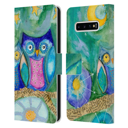 Wyanne Owl Wishing The Night Away Leather Book Wallet Case Cover For Samsung Galaxy S10+ / S10 Plus