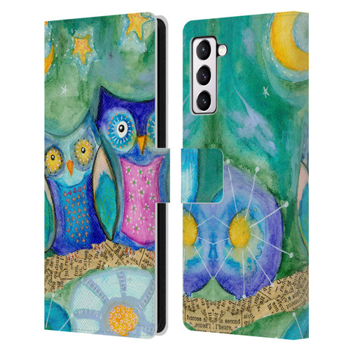 Wyanne Owl Wishing The Night Away Leather Book Wallet Case Cover For Samsung Galaxy S21+ 5G