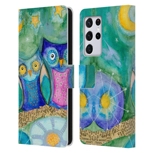 Wyanne Owl Wishing The Night Away Leather Book Wallet Case Cover For Samsung Galaxy S21 Ultra 5G