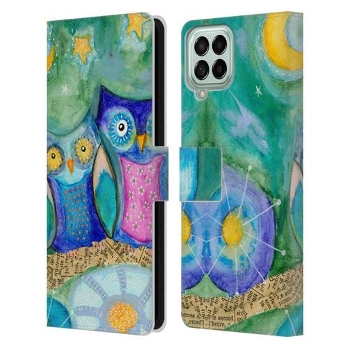 Wyanne Owl Wishing The Night Away Leather Book Wallet Case Cover For Samsung Galaxy M53 (2022)