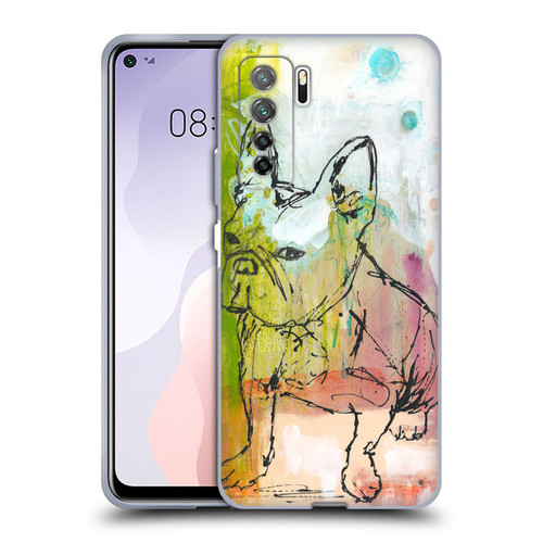 Wyanne Animals French Bulldog Sketch Soft Gel Case for Huawei Nova 7 SE/P40 Lite 5G
