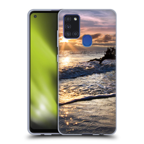 Celebrate Life Gallery Beaches Sparkly Water At Driftwood Soft Gel Case for Samsung Galaxy A21s (2020)