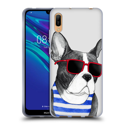 Barruf Dogs Frenchie Summer Style Soft Gel Case for Huawei Y6 Pro (2019)