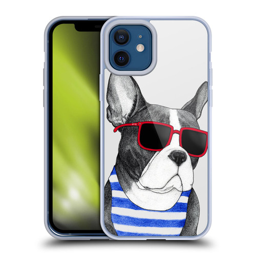 Barruf Dogs Frenchie Summer Style Soft Gel Case for Apple iPhone 12 / iPhone 12 Pro