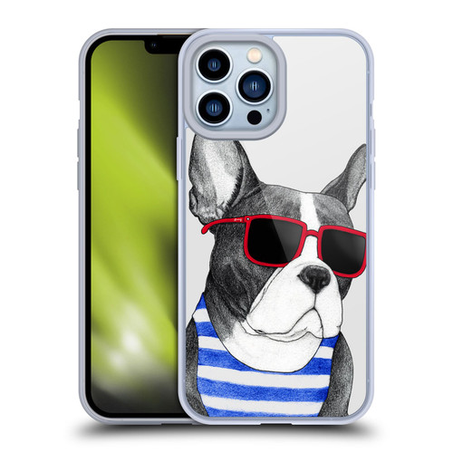 Barruf Dogs Frenchie Summer Style Soft Gel Case for Apple iPhone 13 Pro Max