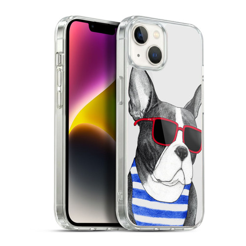 Barruf Dogs Frenchie Summer Style Soft Gel Case for Apple iPhone 14 Plus & MagSafe