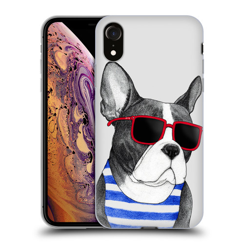 Barruf Dogs Frenchie Summer Style Soft Gel Case for Apple iPhone XR