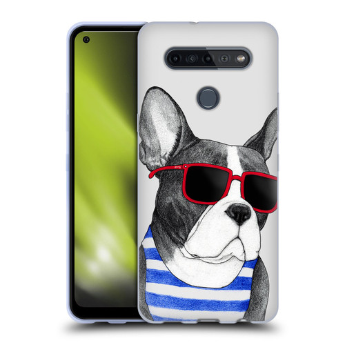 Barruf Dogs Frenchie Summer Style Soft Gel Case for LG K51S
