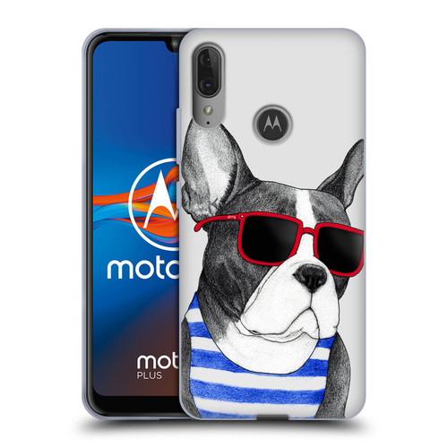 Barruf Dogs Frenchie Summer Style Soft Gel Case for Motorola Moto E6 Plus
