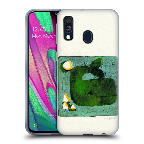 Wyanne Animals 2 Green Whale Monoprint Soft Gel Case for Samsung Galaxy A40 (2019)