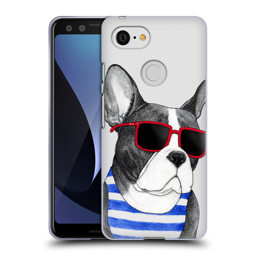 Barruf Dogs Frenchie Summer Style Soft Gel Case for Google Pixel 3