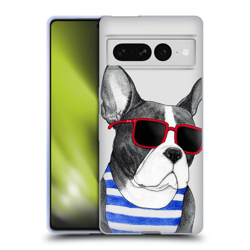 Barruf Dogs Frenchie Summer Style Soft Gel Case for Google Pixel 7 Pro