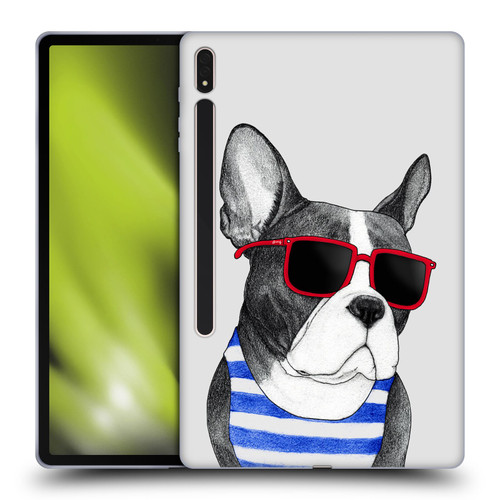 Barruf Dogs Frenchie Summer Style Soft Gel Case for Samsung Galaxy Tab S8 Plus