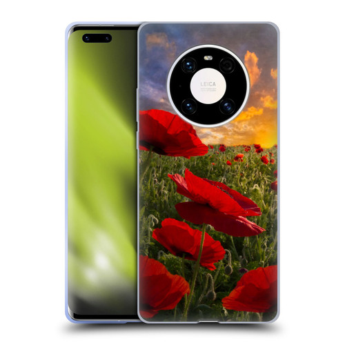 Celebrate Life Gallery Florals Red Flower Field Soft Gel Case for Huawei Mate 40 Pro 5G