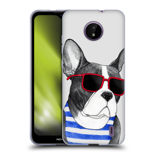 Barruf Dogs Frenchie Summer Style Soft Gel Case for Nokia C10 / C20