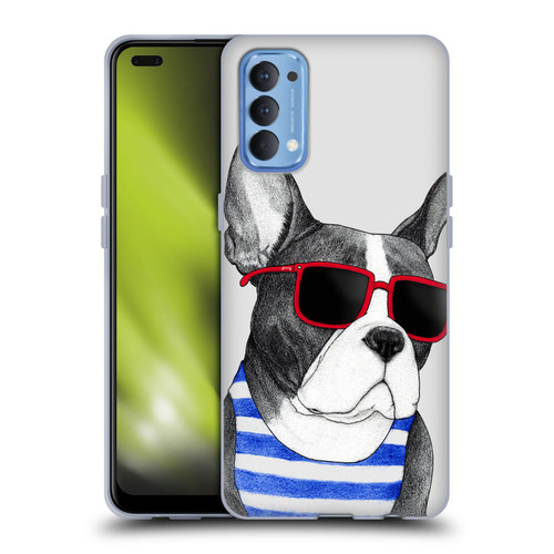 Barruf Dogs Frenchie Summer Style Soft Gel Case for OPPO Reno 4 5G