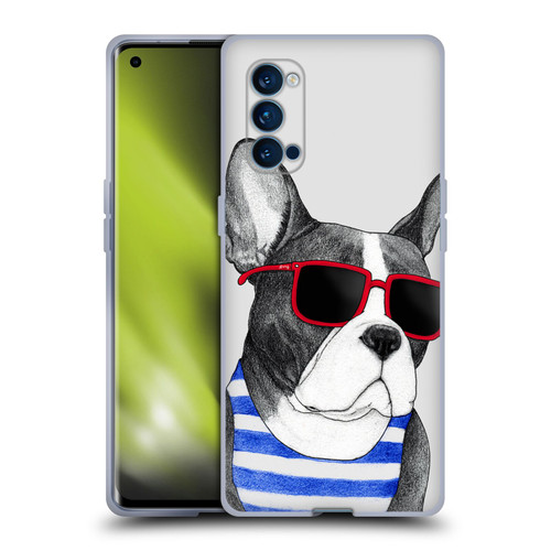 Barruf Dogs Frenchie Summer Style Soft Gel Case for OPPO Reno 4 Pro 5G