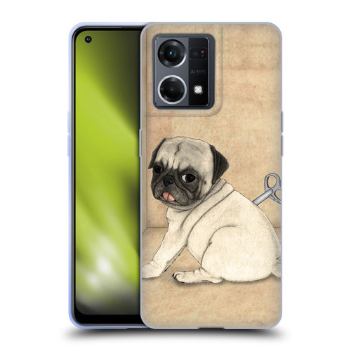 Barruf Dogs Pug Toy Soft Gel Case for OPPO Reno8 4G