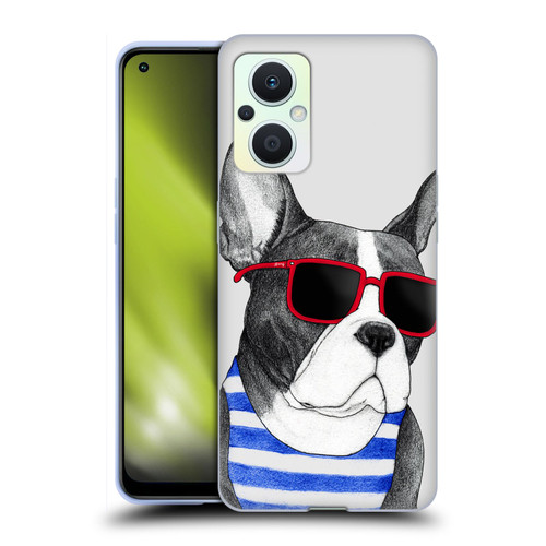 Barruf Dogs Frenchie Summer Style Soft Gel Case for OPPO Reno8 Lite