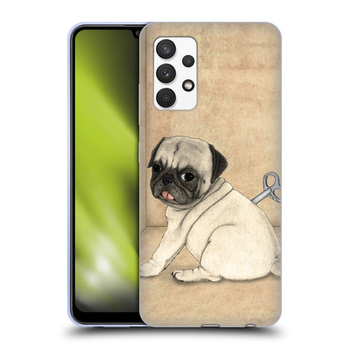 Barruf Dogs Pug Toy Soft Gel Case for Samsung Galaxy A32 (2021)