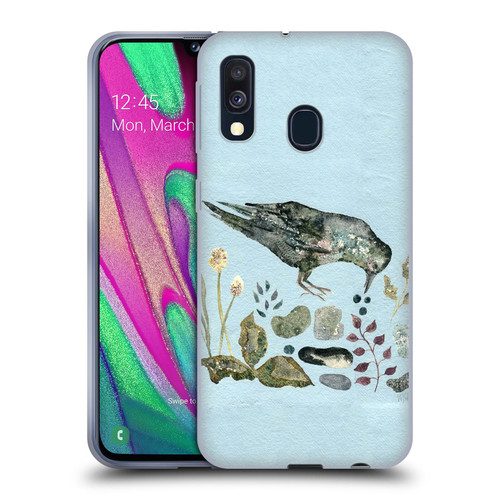 Wyanne Birds Fallen Blueberries Soft Gel Case for Samsung Galaxy A40 (2019)