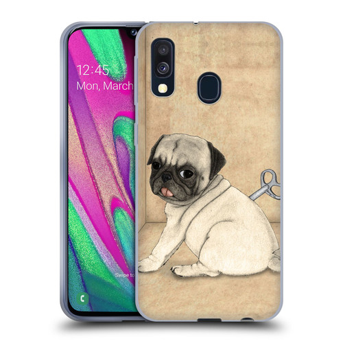 Barruf Dogs Pug Toy Soft Gel Case for Samsung Galaxy A40 (2019)