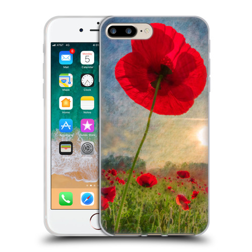 Celebrate Life Gallery Florals Red Flower Soft Gel Case for Apple iPhone 7 Plus / iPhone 8 Plus