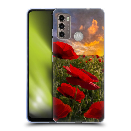 Celebrate Life Gallery Florals Red Flower Field Soft Gel Case for Motorola Moto G60 / Moto G40 Fusion