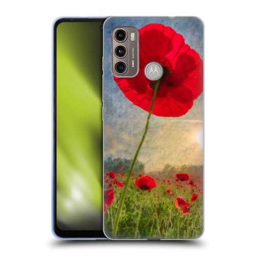 Celebrate Life Gallery Florals Red Flower Soft Gel Case for Motorola Moto G60 / Moto G40 Fusion